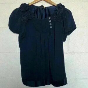 LEIFSDOTTIR Blue Silk Top-Size 6